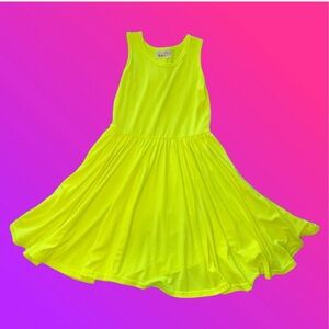 Dot Dot Smile DDS Tank Twirl-Neon Bright Yellow Dress - Size 5/6